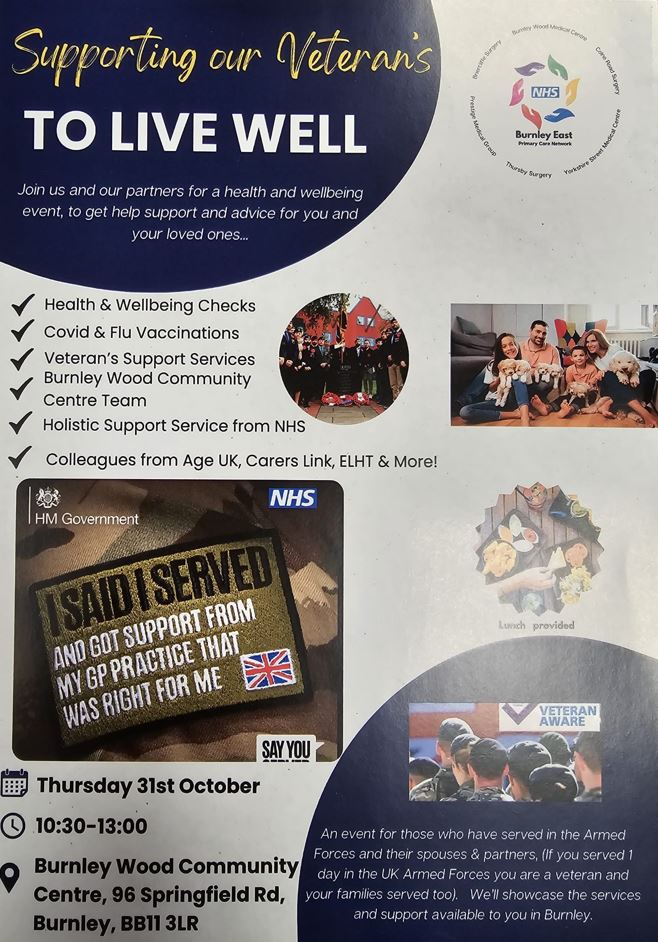 Supporting our Veteran's To Live Well 31.10.2024